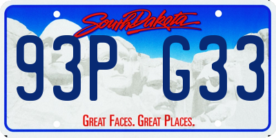 SD license plate 93PG33