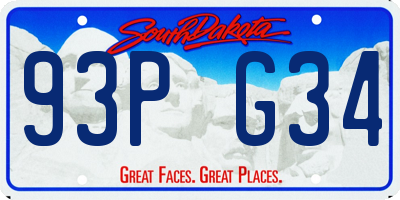 SD license plate 93PG34