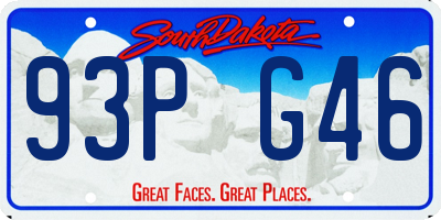 SD license plate 93PG46