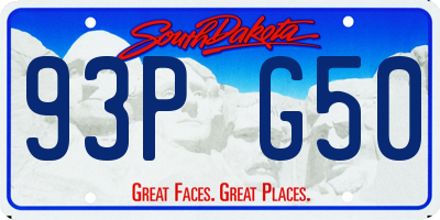 SD license plate 93PG50