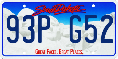 SD license plate 93PG52