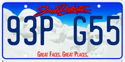 SD license plate 93PG55