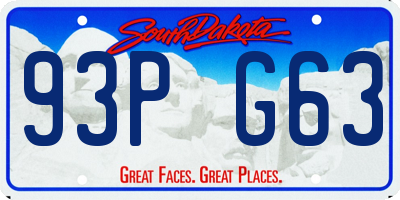 SD license plate 93PG63