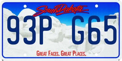 SD license plate 93PG65