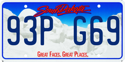 SD license plate 93PG69