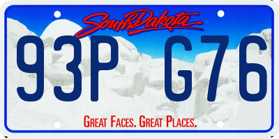 SD license plate 93PG76