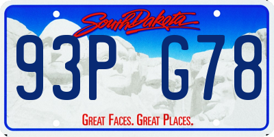 SD license plate 93PG78