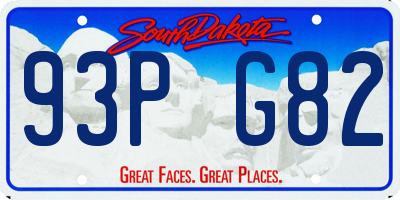 SD license plate 93PG82