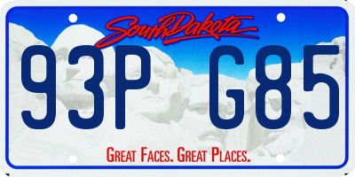 SD license plate 93PG85