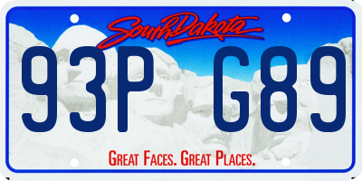 SD license plate 93PG89
