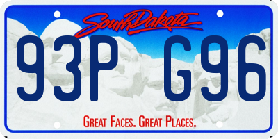 SD license plate 93PG96
