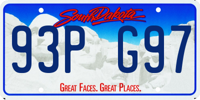 SD license plate 93PG97
