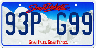 SD license plate 93PG99