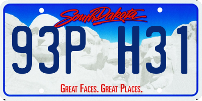 SD license plate 93PH31