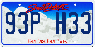 SD license plate 93PH33