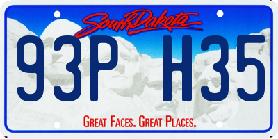 SD license plate 93PH35