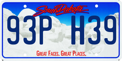 SD license plate 93PH39