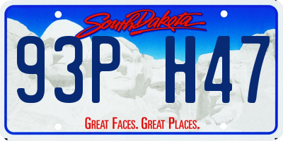 SD license plate 93PH47