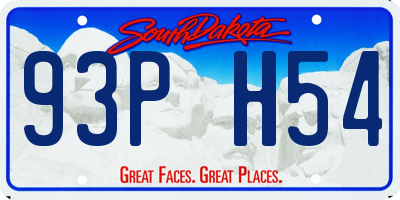 SD license plate 93PH54