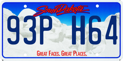 SD license plate 93PH64