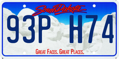 SD license plate 93PH74