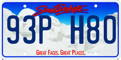 SD license plate 93PH80