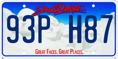 SD license plate 93PH87