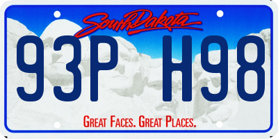 SD license plate 93PH98
