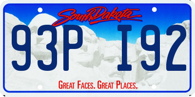 SD license plate 93PI92