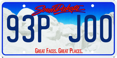 SD license plate 93PJ00