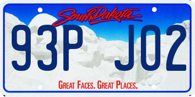SD license plate 93PJ02