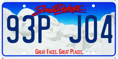 SD license plate 93PJ04