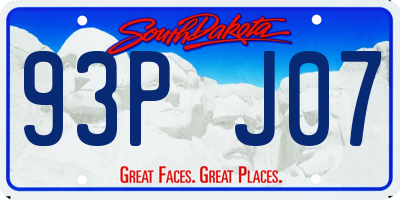 SD license plate 93PJ07