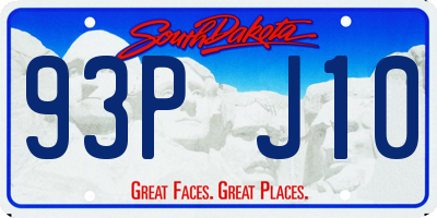 SD license plate 93PJ10