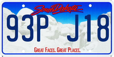 SD license plate 93PJ18