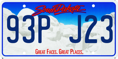 SD license plate 93PJ23