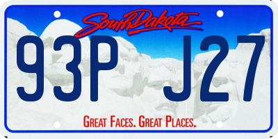 SD license plate 93PJ27