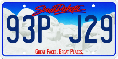 SD license plate 93PJ29