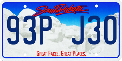 SD license plate 93PJ30