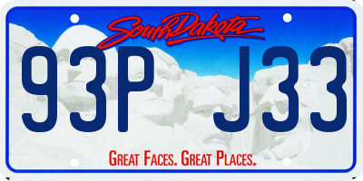 SD license plate 93PJ33