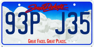 SD license plate 93PJ35
