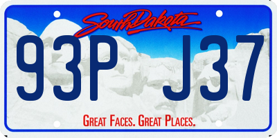 SD license plate 93PJ37