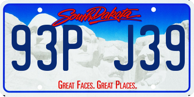 SD license plate 93PJ39