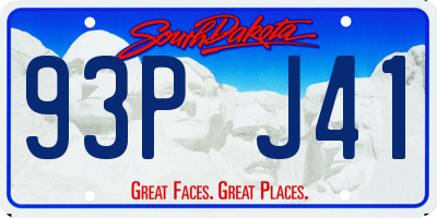 SD license plate 93PJ41