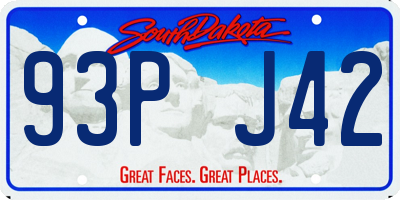 SD license plate 93PJ42