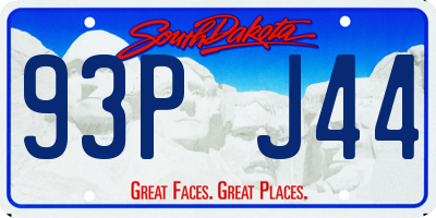 SD license plate 93PJ44