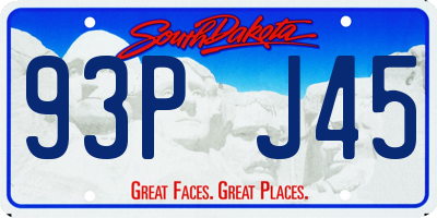SD license plate 93PJ45