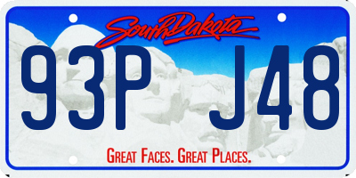 SD license plate 93PJ48