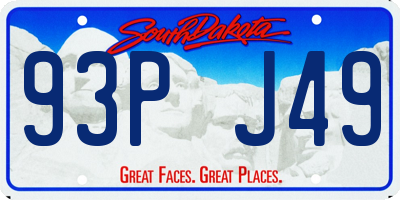 SD license plate 93PJ49