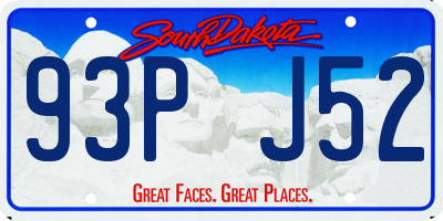 SD license plate 93PJ52